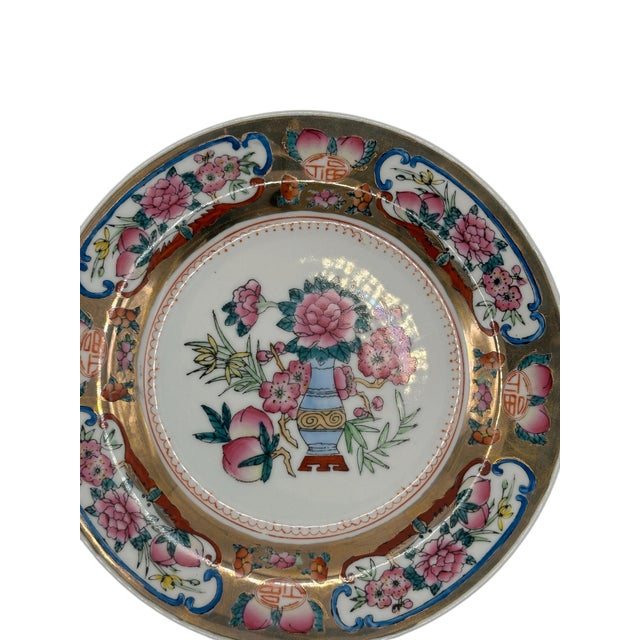 Chinese Vintage Chinese Famille Rose Decorative Plates - A Pair For Sale - Image 3 of 12