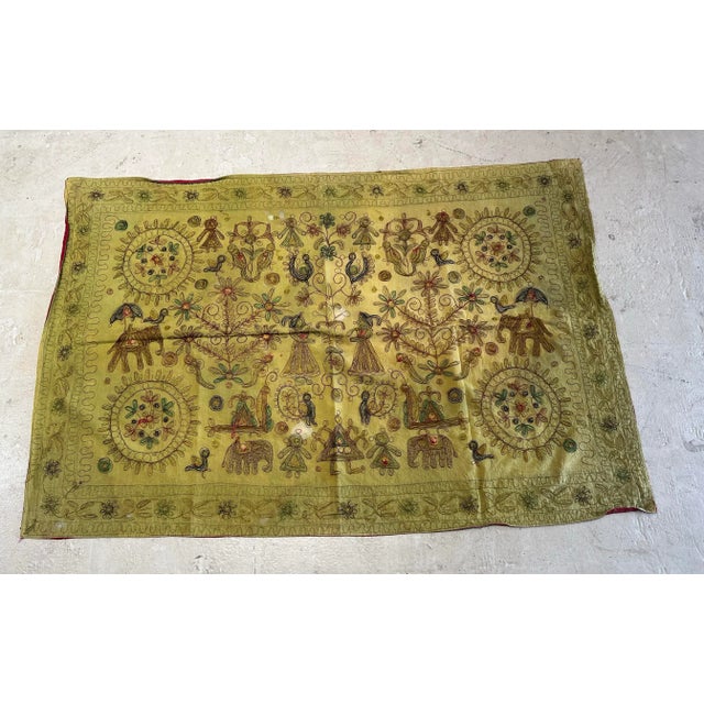 1970s Vintage Embroidered Cotton Fabric For Sale - Image 10 of 10