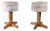 Scandinavian Modern Pine and Fabric Stools, 1980s, Set of 2 For Sale