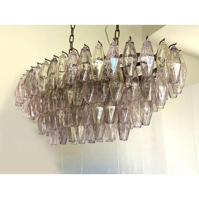 Oval Poliedri Murano Glass Chandelier by Simoeng For Sale - Image 6 of 9