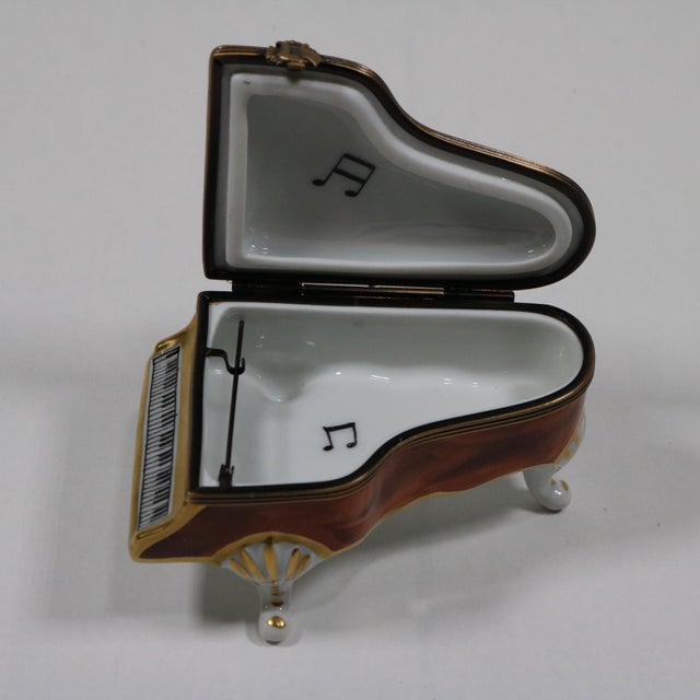 Mid 20th Century Limoges Wood Grain Grand Piano Trinket Box For Sale - Image 11 of 13