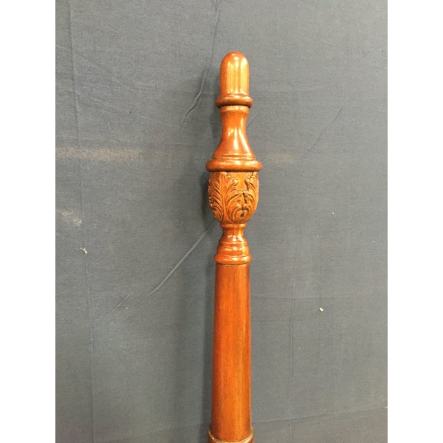 Wood Traditional King Size Mahogany Rice-Carved Poster Bed by Leighton Hall - Showroom Sample For Sale - Image 7 of 8