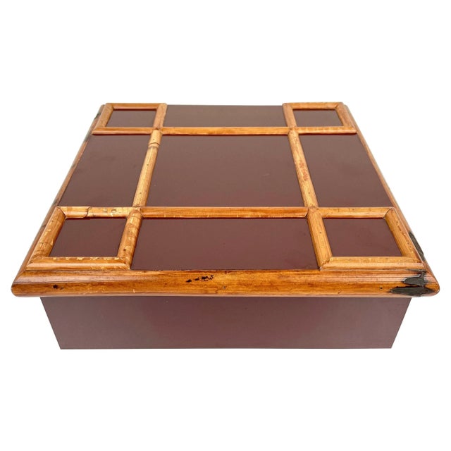 Bamboo & Wood Squared Box by Tommaso Barbi, Italy, 1960s For Sale - Image 18 of 18
