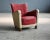 Mid-Century Modern Danish 1940s Club Chair in Fabric and Patinated Leather Style of Fritz Hansen For Sale - Image 3 of 9
