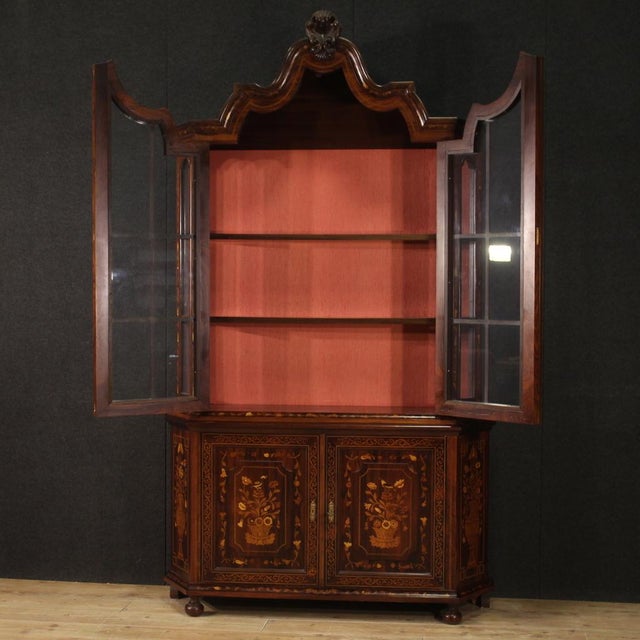 Vintage Dutch Inlaid Display Cabinet, 1970 For Sale - Image 4 of 13