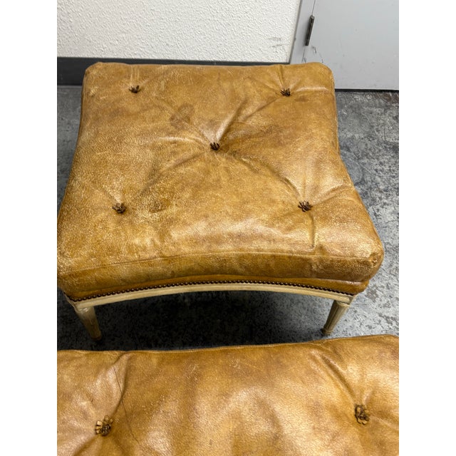 Belmar Furniture Custom Hendrix Allardyce Louis XVI Style Bergere Armchairs + Ottomans Set For Sale - Image 11 of 12