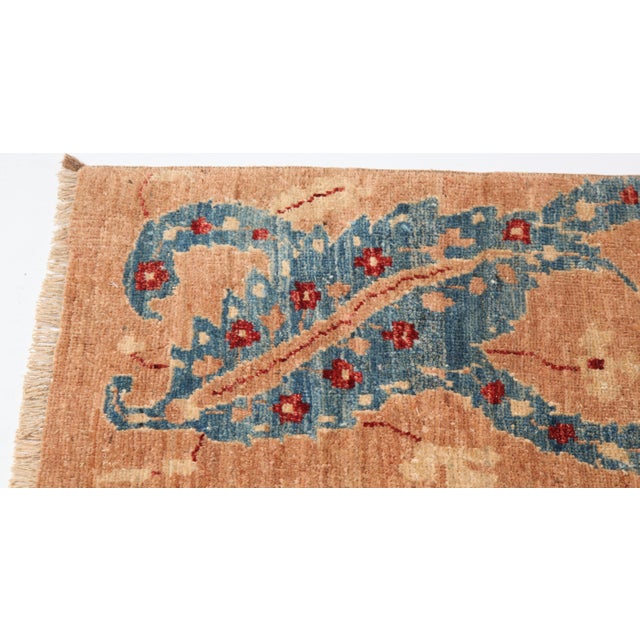 Late 20th Century Vintage Oushak Runner Rug – Natural Dyes & Elegance Blue Tone Hallway Rug -2' 4'' X 11' 4'' For Sale - Image 5 of 12