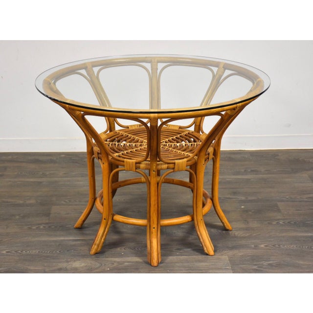 Vintage Bamboo Dining Room Table Chairs Chairish