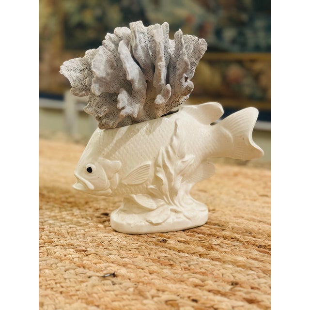 Ceramic Vintage Ceramic Fish Planter For Sale - Image 7 of 9