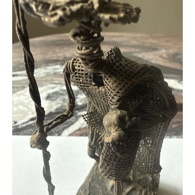 Metal Vintage John Flavius/ Alfred Weekes Wire Craft Sculpture ” Barbados Folk Art- 7" For Sale - Image 7 of 10