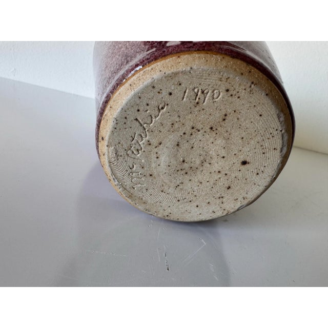 Ceramic 1990 M. Ritchie Glazed - Ceramic Studio Pottery Vase For Sale - Image 7 of 12