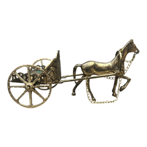 Brass Chariot & Horse Figurine
