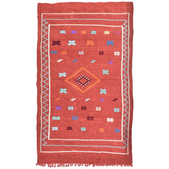 Late 20th Century Late 20th Century Vintage Moroccan Rug - 3'7" X 6'4" For Sale - Image 5 of 5