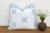 Textile Large 24" White & Blue Jaipur Blockprint Linen Pillow Cover For Sale - Image 7 of 7