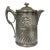 Antique Meriden Silver-Plated Insulated Pitcher 12" – Quadruple Plate 1868 Ceramic Lined Victorian Carafe With Floral Details For Sale