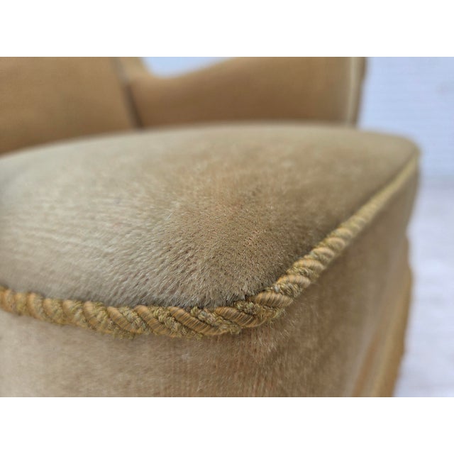 Danish Armchair with Velour Upholstery and Oak Legs, 1970s For Sale - Image 18 of 18