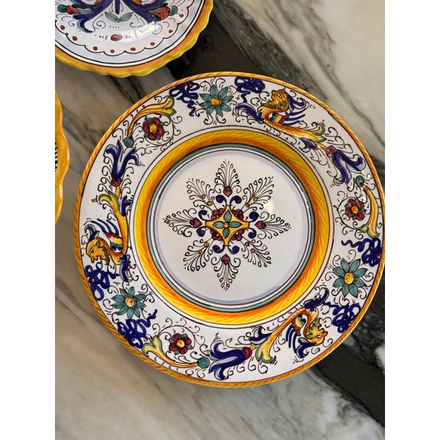 Italian Grotesque & Floral Motif Vintage Plate Collection - Set of 6 For Sale In Seattle - Image 6 of 11