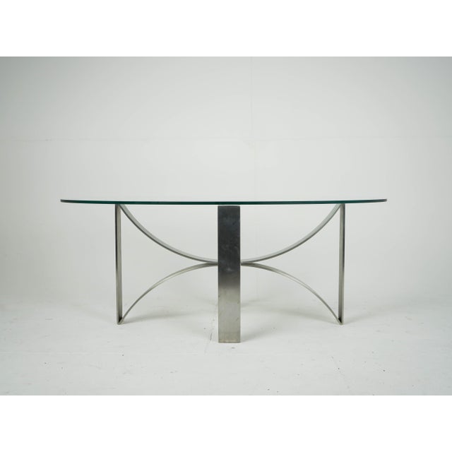 Vintage Coffee Table in Glass and Steel by Jørgen Flemmer, 1986 For Sale - Image 6 of 8