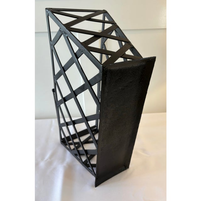 Metal 1970s Mid Century Modern Metal Magazine Rack / Log Holder For Sale - Image 7 of 12