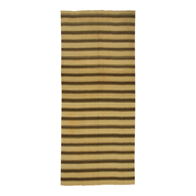 Vintage Hand Woven Turkish Kilim Rug, 4'9 X 10'10 For Sale