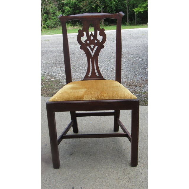 Brown 1980s Henkel Harris Mahogany Dining Room Chairs Chippendale For Sale - Image 8 of 10