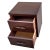 A petit Eames era style two pull drawer side cabinet / table with a dark walnut veneer finish. The small storage cabinet...