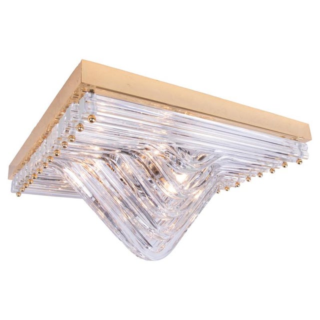 Quadriedri Curvati Murano Glass Flush Mount in the style of Venini, Italy, 1970s For Sale - Image 14 of 14