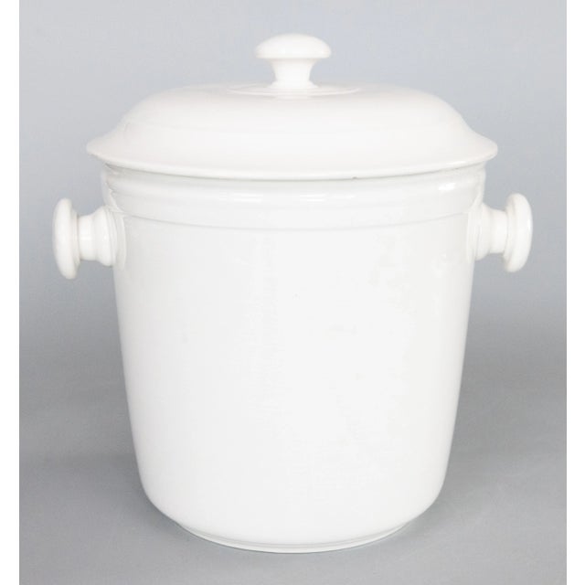 19th Century French Creil Et Montereau White Ironstone Lidded Ice Bucket For Sale - Image 10 of 10