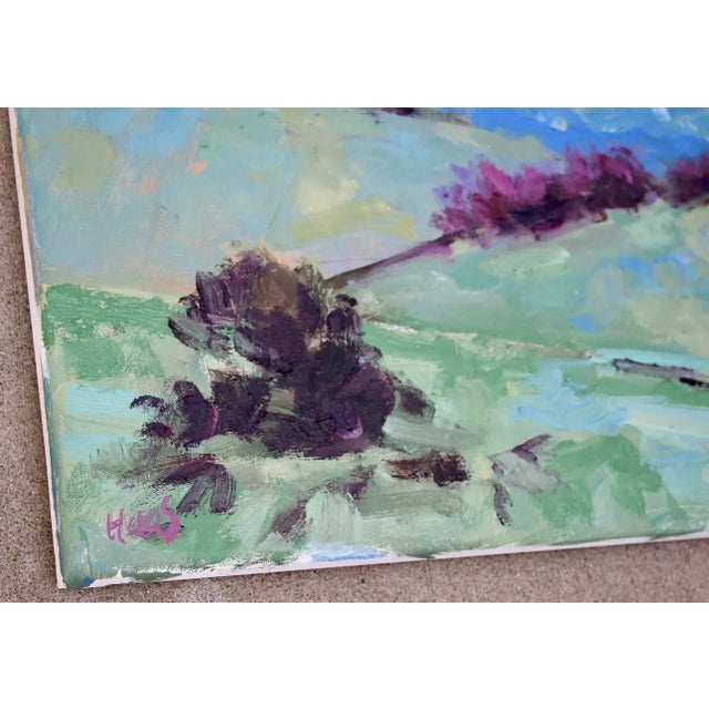 Quiet Places & Landscapes — Mt. Diablo Sunset Original oil painting by Haas, 12 x 12 unframed on stretched canvas, signed....