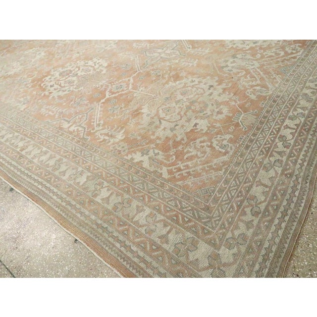 Early 20th Century Galerie Shabab Collection Early 20th Century Handmade Turkish Oushak Oversize Carpet For Sale - Image 5 of 7