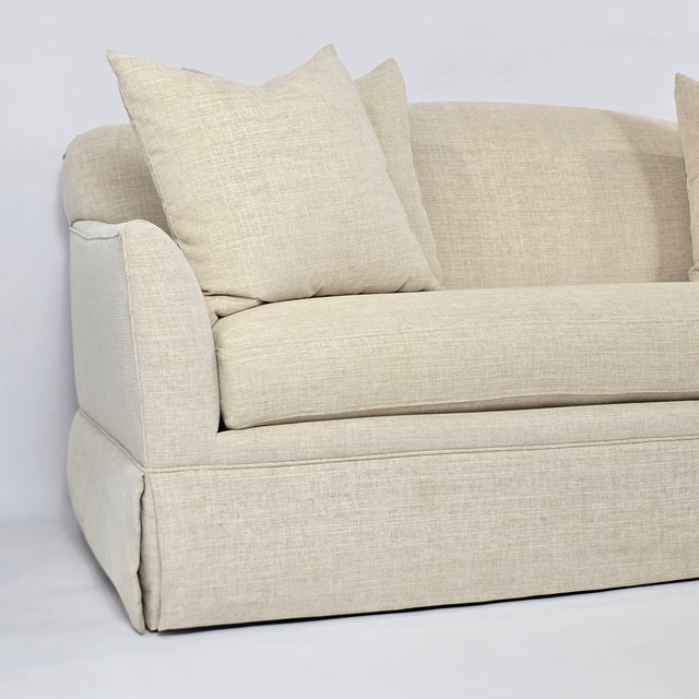 Textile m.j. Design Consultants Custom Neutral Upholstered Sofa For Sale - Image 7 of 14