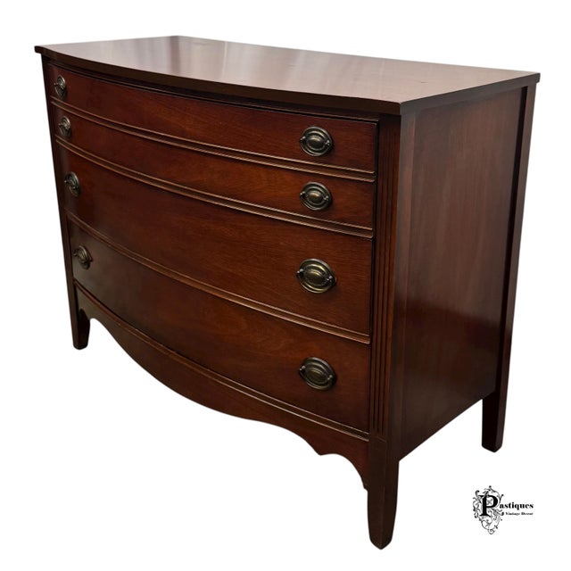 American Vintage Dixie Traditional Georgian Style Mahogany Chest of Drawers / Commode For Sale - Image 3 of 11