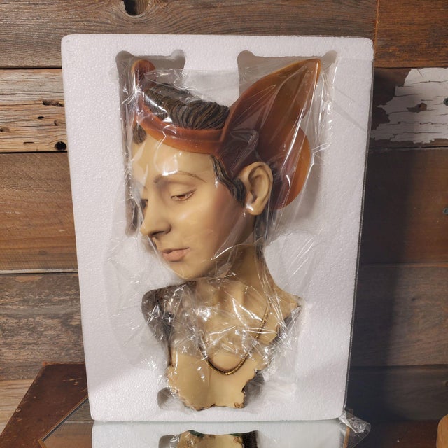 Vintage Flambro Usa 4 Seasons Fall Elf Bust Sculpture by Michael Talbot For Sale In Dallas - Image 6 of 9