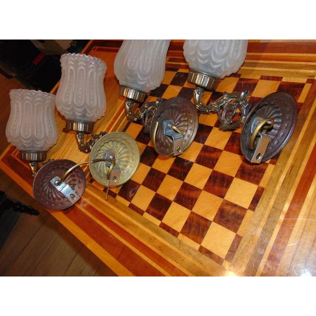 Brown Vintage Brass Wall Lamp, 1950s For Sale - Image 8 of 11