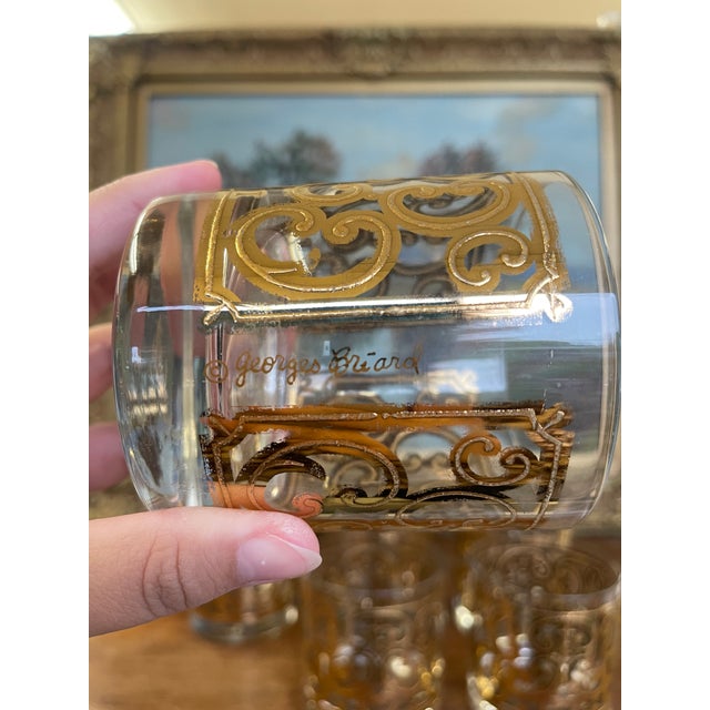 Mid-Century Modern 1970s Mid-Century Georges Briard Gold-Toned Lowball Glasses - Set of 6 For Sale - Image 3 of 9