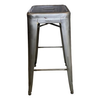 H75 Industrial Stackable Bar Stool in Varnished Metal by Xavier Pauchard for Tolix, 1950s For Sale
