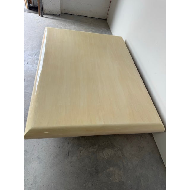 Chrome Large Karl Springer–Style Bullnose Lacquer Floating Coffee Table With Chrome Base For Sale - Image 8 of 12