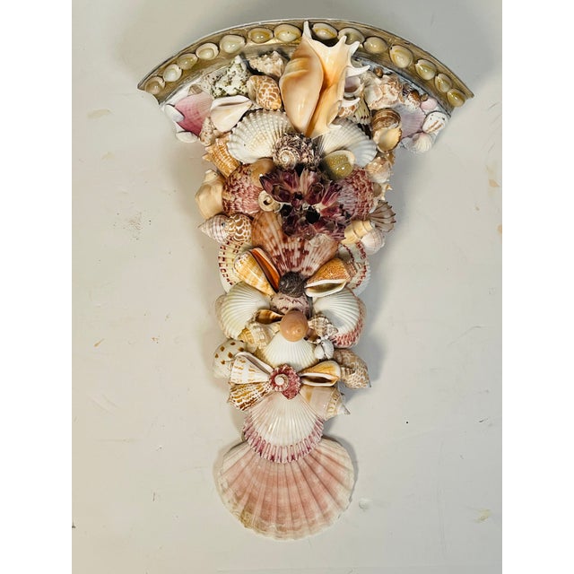 1970s Fabulous Coastal Sea Shell Encrusted Wall Bracket For Sale - Image 4 of 5