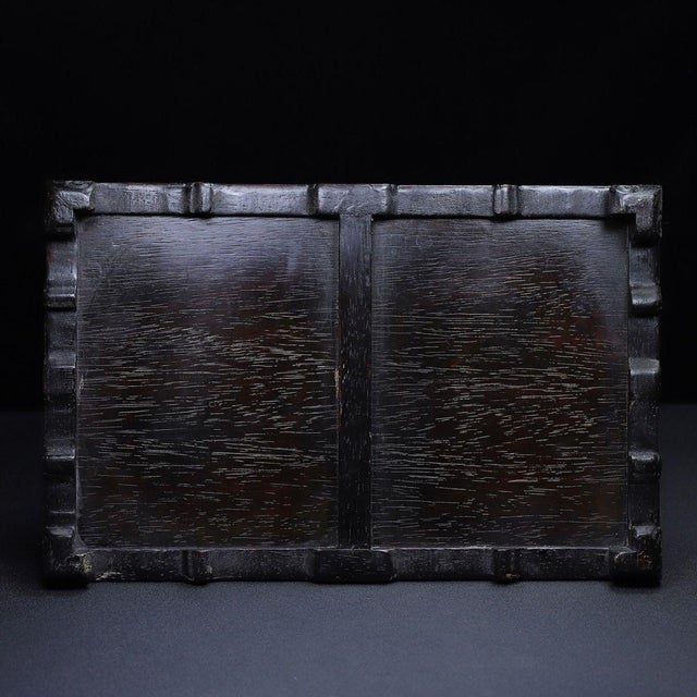 Zitan Wood Tray Inlaid With Mother-of-Pearl & Calligraphy For Sale In Los Angeles - Image 6 of 10
