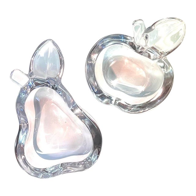 Pair of Late 20th Century Art Vannes French Crystal Fruit Bowls For Sale