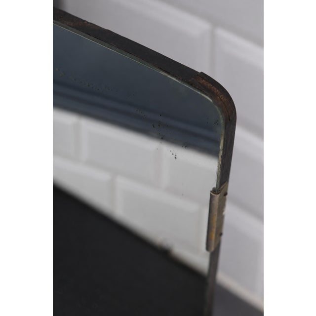 Art Deco Bathroom Mirror with Shelf and Chrome Gallery, France, 1930s For Sale - Image 3 of 12