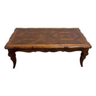 Vintage Universal Furniture French Louis XV Style Parquetry Coffee Cocktail Table For Sale