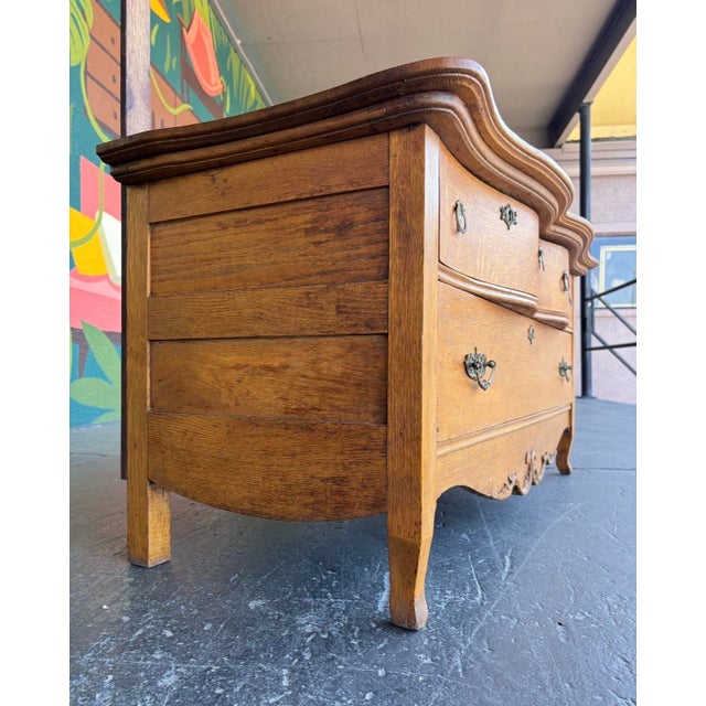 Farmhouse Antique Oak Vanity For Sale - Image 3 of 9
