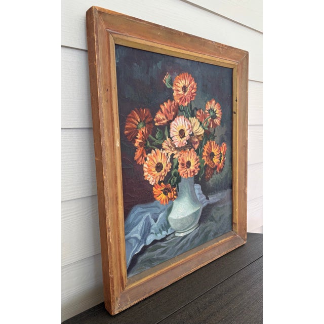 Post Impressionist H. Berger Still Life Oil Painting on Canvas For Sale - Image 3 of 11