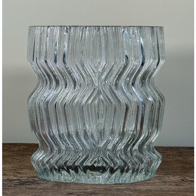 Vintage studio glass vase designed by Martin Freyer for Rosenthal Studio Line for his 'Striated Series' line of the...
