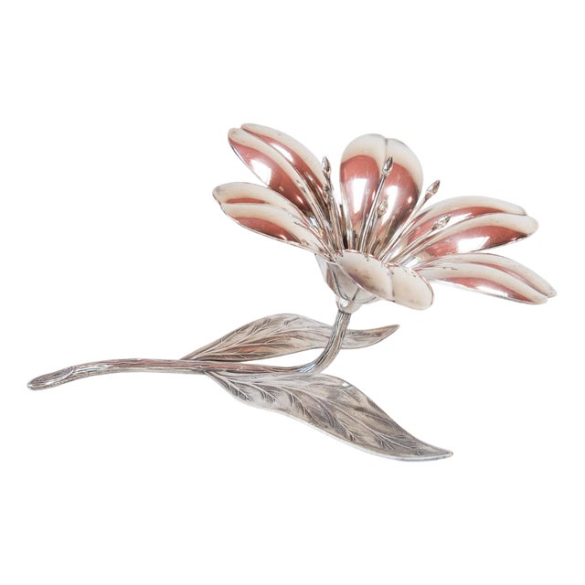 Vintage Spanish Meneses Metal Flower Ashtrays Petals, 1960 For Sale