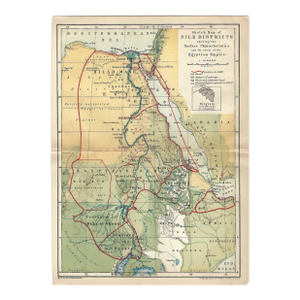 1883 Map of the Nile District in Egypt