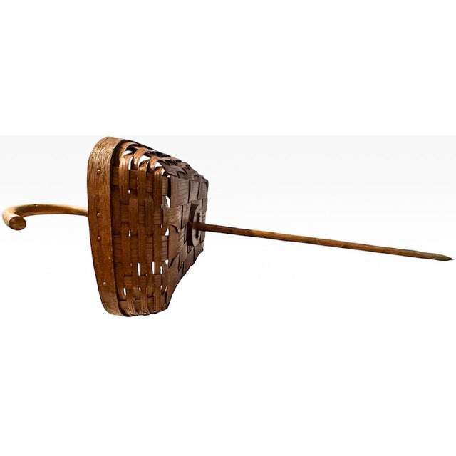 Rare Early 20th Century Shelton Basket Company Spiked Garden Foraging Cane and Gathering Trug For Sale - Image 12 of 16