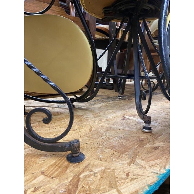 Vintage Hollywood Regency Wrought Iron Butterfly Swivel Dining Chairs - Set of 4 For Sale - Image 9 of 12