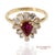 Metal 18k(750) Yellow Gold Natural Diamond Ballerina Ruby Ring, Size 6.5 For Sale - Image 7 of 14